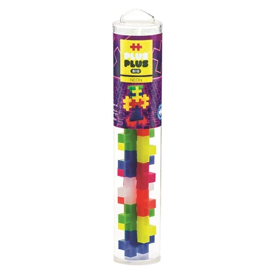 BIG Tube 15pc Neon Mix | Plus Plus(Big 15pc neon mix tube) BIG Tube 15pc Neon Mix | Plus Plus(Big 15pc Neon Mix Tube) -Curious Bear Toys 05051 BIGTubeNeon 1