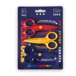 Hape Children's Safety Scissors - Set Of Three | Flower Monaco(Childrens Safety Scissors Set Of Three Flower Monaco)
