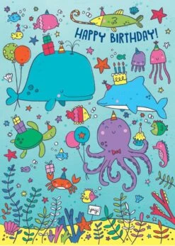 Ocean Life Glitter Card(Ocean Life Glitter Card)