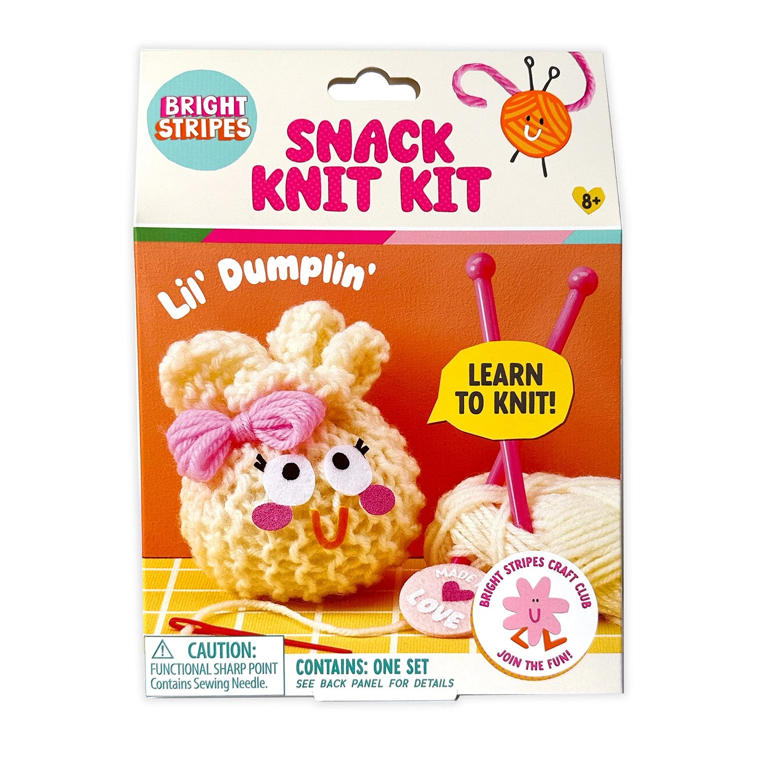 Snack Knit Kit - Lil' Dumpling | Bright Stripes(Snack knit kit lil dumpling bright stripes) Snack Knit Kit - Lil' Dumpling | Bright Stripes(Snack Knit Kit Lil Dumpling Bright Stripes) -Curious Bear Toys BT K03