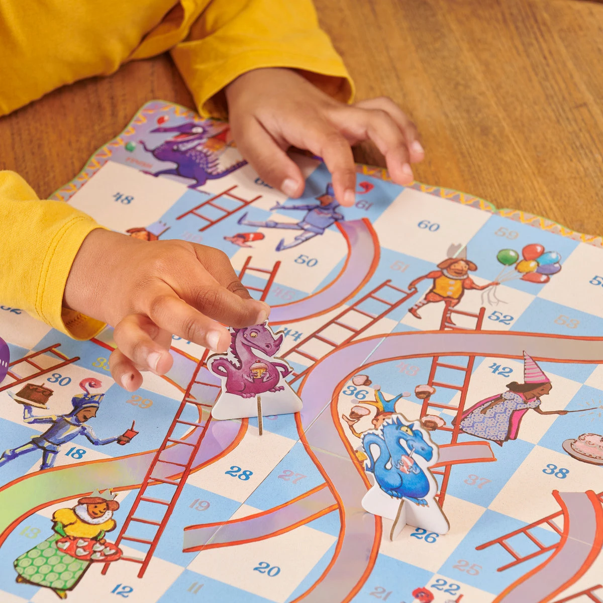 Slips & Ladders Dragon Edition Shaped Game | eeBoo(Slips ladders dragon edition shaped game eeboo) Slips & Ladders Dragon Edition Shaped Game | EeBoo(Slips Ladders Dragon Edition Shaped Game Eeboo) -Curious Bear Toys GMS446 1