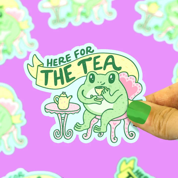 Here For the Tea Frog Gossip Laptop Vinyl Sticker | Turtle's Soup(Here for the tea frog gossip laptop vinyl sticker turtles soup) Here For The Tea Frog Gossip Laptop Vinyl Sticker | Turtle's Soup(Here For The Tea Frog Gossip Laptop Vinyl Sticker Turtles Soup) -Curious Bear Toys Herre for the tea Cute Frog Drinking Tea Sticker Adorable Froggy Art Cute Animal Decal Vinyl Sticker for Water Bottle Laptop by Turtles Soup Gossip 720x a1456729 e3e0 499f 8fb6 85b6bdf51dd4