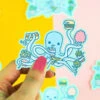 Hungry Octopus Vinyl Sticker | Turtle's Soup(Junk Food Octopus Vinyl Sticker)
