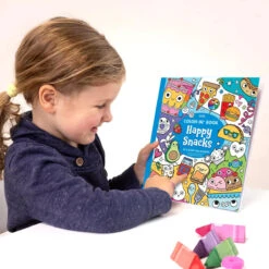 Color-In' Book: Happy Snacks | OOLY(Color In Book Happy Snacks Ooly) -Curious Bear Toys OOLY Color In Book Coloring Book Happy Snacks Kid Holding