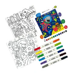 Colortopia Color By Number Paint Marker Kit - Epic Adventures | OOLY(Colortopia Color By Number Paint Marker Kit Epic Adventures Ooly) -Curious Bear Toys OOLY Colortopia Color By Number Paint Marker Kit Epic Adventures Contents Flat