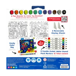 Colortopia Color By Number Paint Marker Kit - Epic Adventures | OOLY(Colortopia Color By Number Paint Marker Kit Epic Adventures Ooly) -Curious Bear Toys OOLY Colortopia Color By Number Paint Marker Kit Epic Adventures Package Back