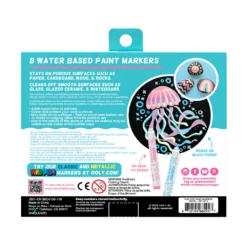 Vivid Pop! Water Based Paint Markers - Pastel - Set Of 8 | OOLY(Vivid Pop Water Based Paint Markers Pastel Set Of 8 Ooly) -Curious Bear Toys OOLY Vivid Pop Water Based Paint Markers Pastel Packaging Back
