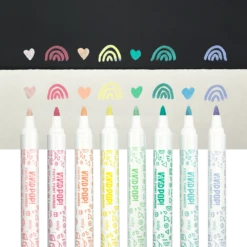 Vivid Pop! Water Based Paint Markers - Pastel - Set Of 8 | OOLY(Vivid Pop Water Based Paint Markers Pastel Set Of 8 Ooly) -Curious Bear Toys OOLY Vivid Pop Water Based Paint Markers Pastel Row Swatches