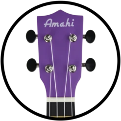 Amahi Lavender Ukulele, Soprano | Amahi - LOCAL PICK UP ONLY(Amahi Lavender Ukulele Soprano Amahi) -Curious Bear Toys PNUKPU Front Tuner Detail 700x700 1