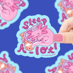 Sleep A-lotl Vinyl Sticker | Turtle's Soup(Axolotl Sleep A Lot Vinyl Sticker Turtles Soup)