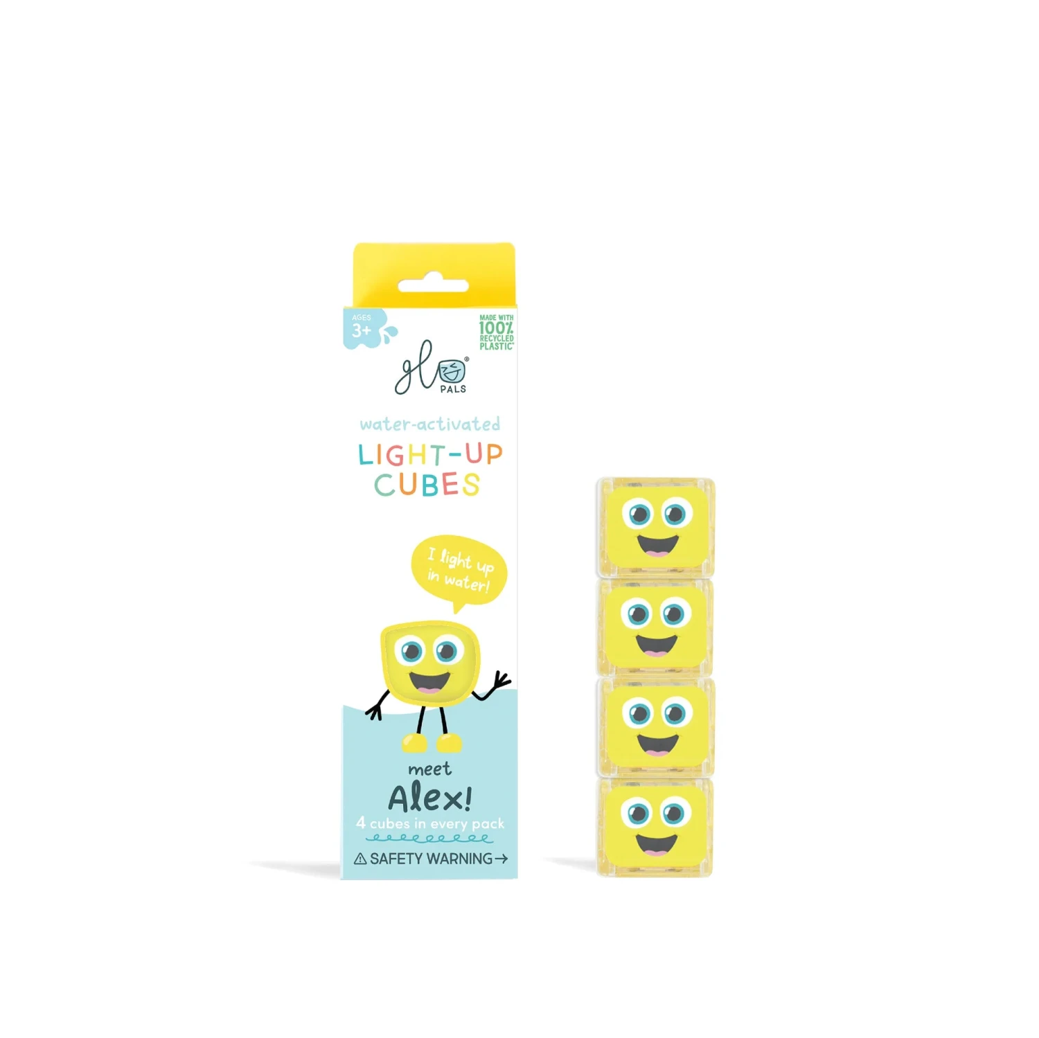 Alex Light Up Cubes - NEXT GEN | Glo Pals(Yellow glo pals 4 pack alex next gen) Alex Light Up Cubes - NEXT GEN | Glo Pals(Yellow Glo Pals 4 Pack Alex Next Gen) -Curious Bear Toys