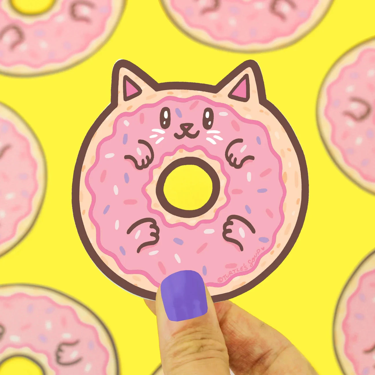 Donut Cat Vinyl Sticker | Turtle's Soup(Donut cat vinyl sticker) Donut Cat Vinyl Sticker | Turtle's Soup(Donut Cat Vinyl Sticker) -Curious Bear Toys donut kitty sticker