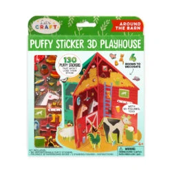 Puffy Sticker 3D Playhouse - Around The Barn | Bright Stripes(Puffy Sticker 3d Playhouse Farm Iheartart)