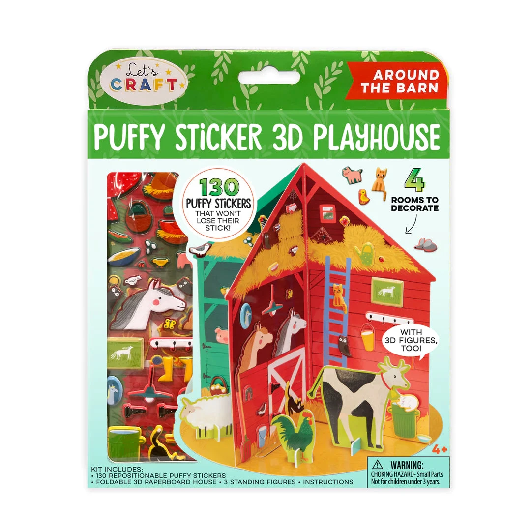Puffy Sticker 3D Playhouse - Around the Barn | Bright Stripes(Puffy sticker 3d playhouse farm iheartart) Puffy Sticker 3D Playhouse - Around The Barn | Bright Stripes(Puffy Sticker 3d Playhouse Farm Iheartart) -Curious Bear Toys farmsticker