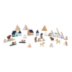 Mountain Valley Wooden Blocks Set - 35 Pc - Cross Roads | Janod(Mountain Valley 35 Wooden Blocks Set Cross Roads Janod) -Curious Bear Toys mountain valley 35 wooden blocks set cross roads 2