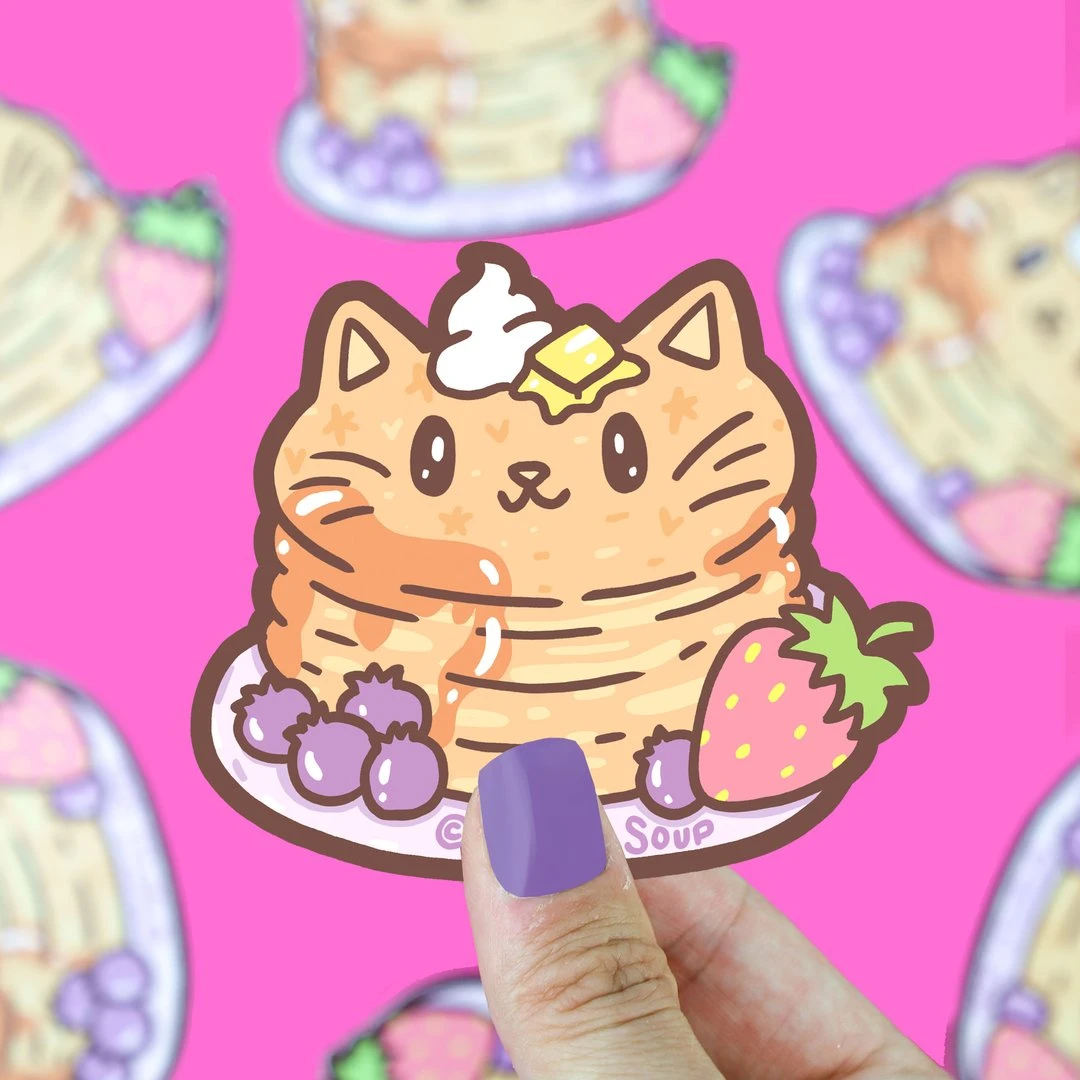 Pancake Kitty Vinyl Sticker | Turtle's Soup(Pancake kitty vinyl sticker) Pancake Kitty Vinyl Sticker | Turtle's Soup(Pancake Kitty Vinyl Sticker) -Curious Bear Toys pancakekitty