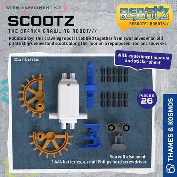 ReBotz: Scootz - The Cranky Crawling Robot | Thames & Kosmos(Rebotz scootz the cranky crawling robot) ReBotz: Scootz - The Cranky Crawling Robot | Thames & Kosmos(Rebotz Scootz The Cranky Crawling Robot) -Curious Bear Toys scootz2