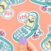 TTYL Flip Phone Vinyl Sticker(Ttyl Flip Phone Vinyl Sticker) 1 TTYL Flip Phone Vinyl Sticker(Ttyl Flip Phone Vinyl Sticker) -Curious Bear Toys ttyl 2000s phone retro vintage old school phone early 2000s 1990s millennial generation cool kids flip phone sticker for laptop phone