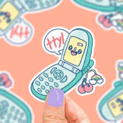 TTYL Flip Phone Vinyl Sticker(Ttyl Flip Phone Vinyl Sticker)